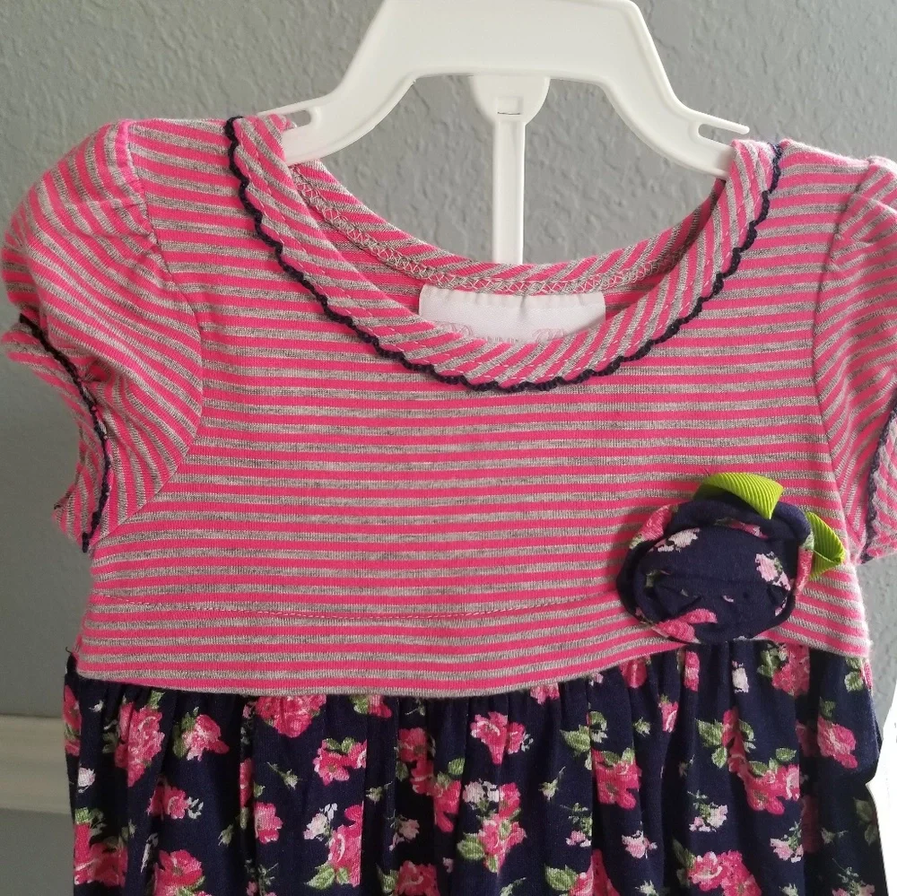 Bonnie Baby Stripes & Floral Tunic Legging Set NWT